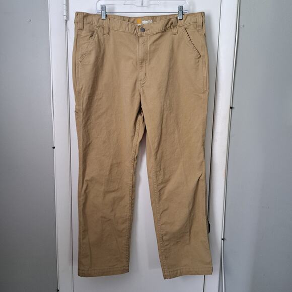 Carhartt Rugged Flex Rigby Dungaree Pants Tan Men's 40x30 - Picture 1 of 9